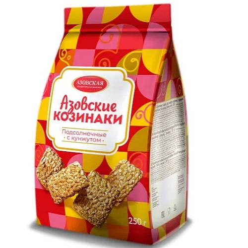 Азовская козинак подсолнечный с кунжутом Азовские козинаки, 250 гр Азовская козинак подсолнечный с кунжутом Азовские козинаки, 250 гр
